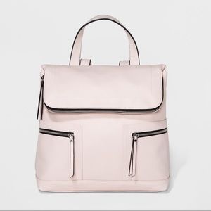 Women's Foldover Faux Leather Backpack